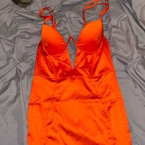 Orange Satin OhPolly Dress